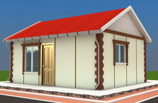 32 metrekare tek katli prefabrik ev